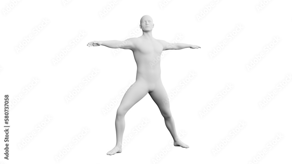 Beautiful young man posing, isolated on white background. 3d illustration (rendering). Artificial intelligence, android, mannequin Beautiful young man posing, isolated on white background. 3d illustration (rendering). Artificial intelligence, android, mannequin