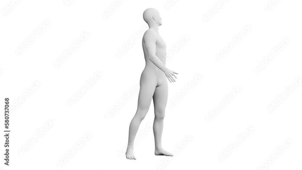 Beautiful young man posing, isolated on white background. 3d illustration (rendering). Artificial intelligence, android, mannequin Beautiful young man posing, isolated on white background. 3d illustration (rendering). Artificial intelligence, android, mannequin