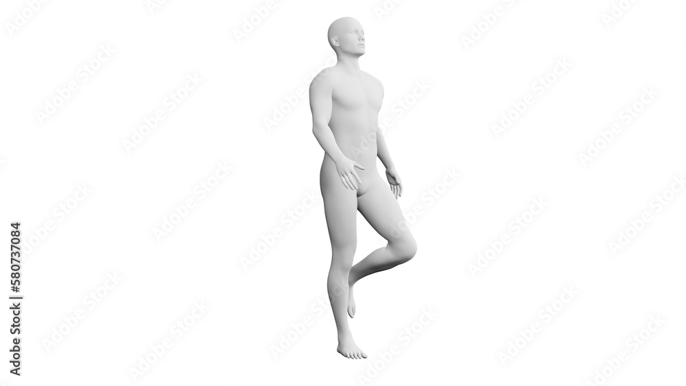 Beautiful young man posing, isolated on white background. 3d illustration (rendering). Artificial intelligence, android, mannequin Beautiful young man posing, isolated on white background. 3d illustration (rendering). Artificial intelligence, android, mannequin