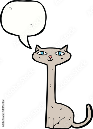 cartoon cat with speech bubble