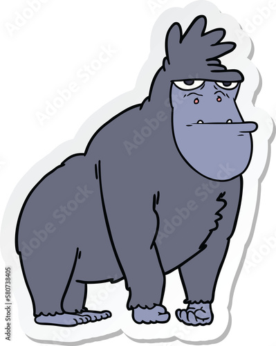 sticker of a cartoon gorilla