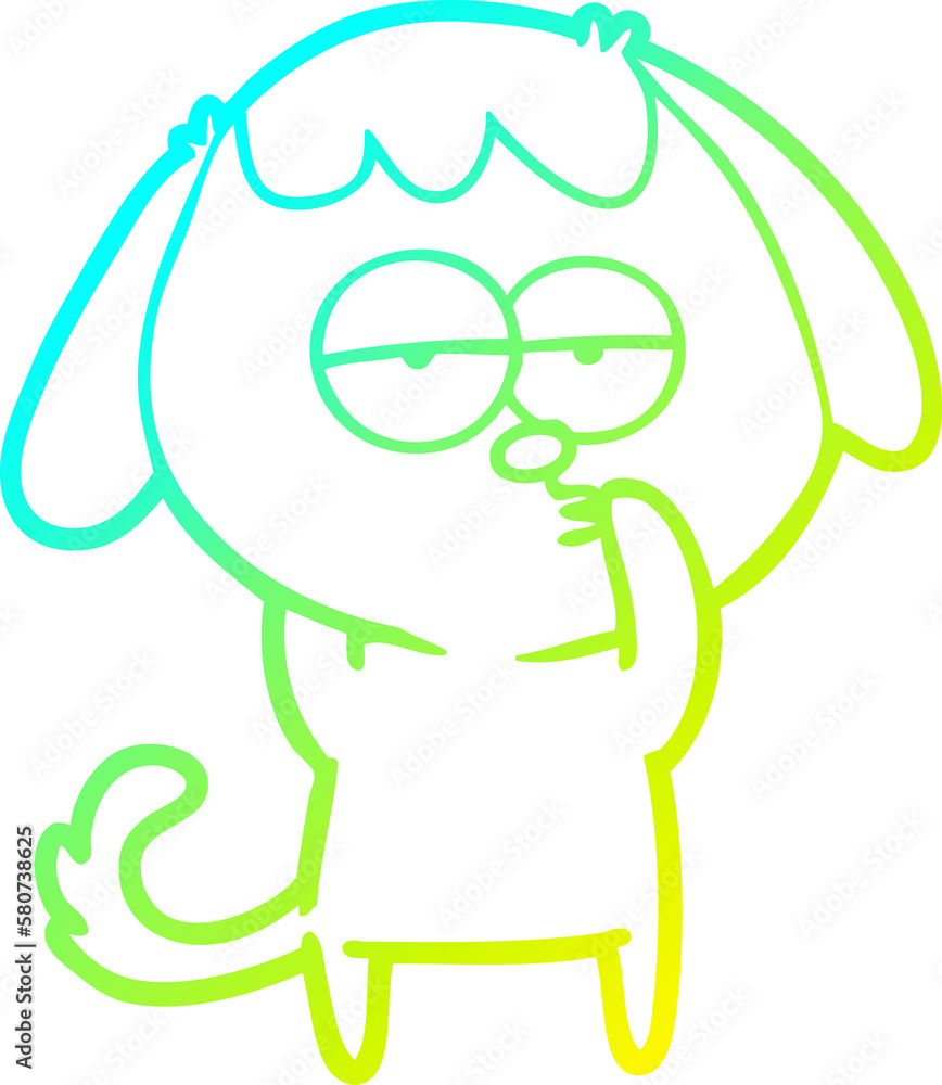 cold gradient line drawing cartoon tired dog cold gradient line drawing cartoon tired dog