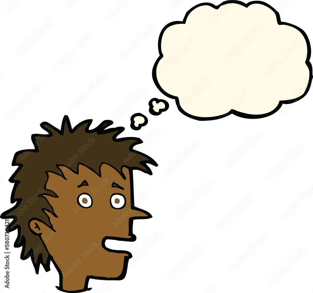 cartoon excited boy with thought bubble cartoon excited boy with thought bubble