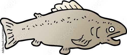 vector gradient illustration cartoon large fish