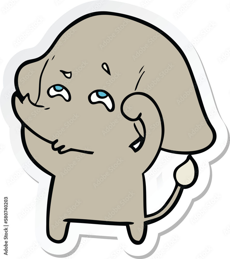 sticker of a cartoon elephant remembering sticker of a cartoon elephant remembering