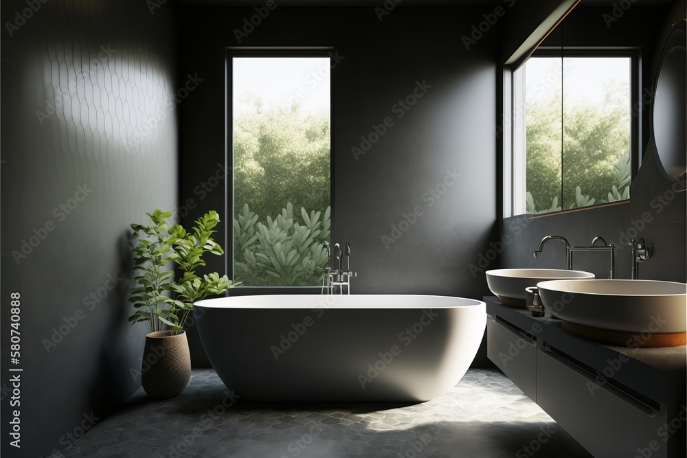 Fototapeta premium Sleek and Stylish Bathroom Design with a Modern and Minimal Interior