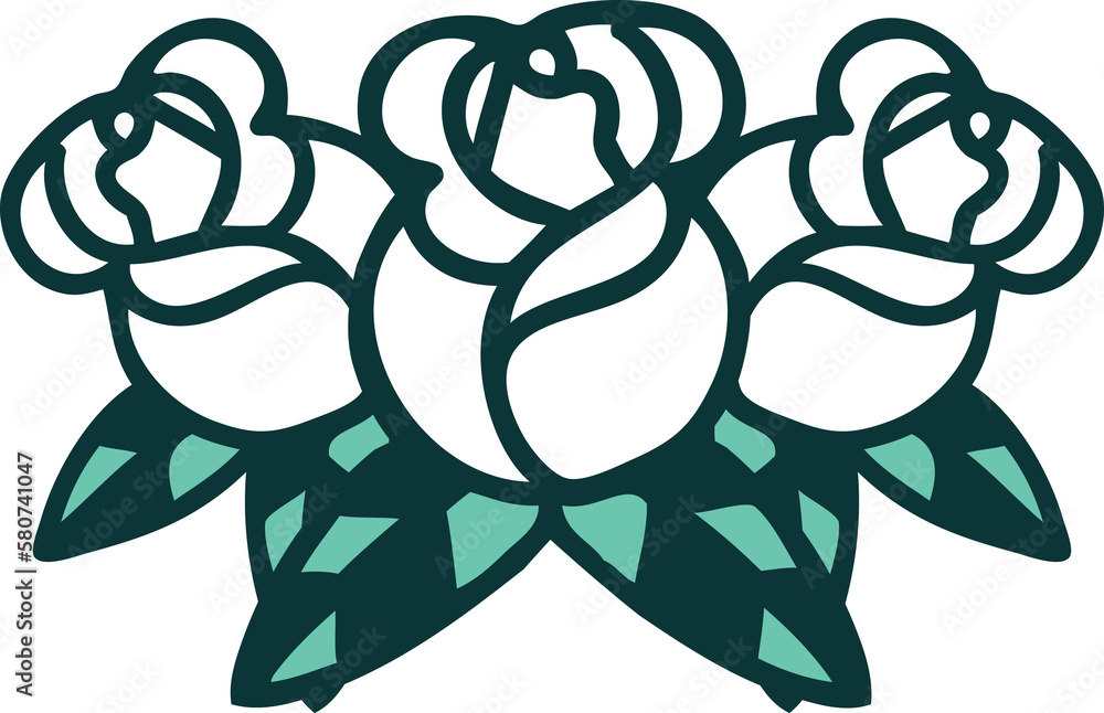 tattoo style icon of a bouquet of flowers tattoo style icon of a bouquet of flowers