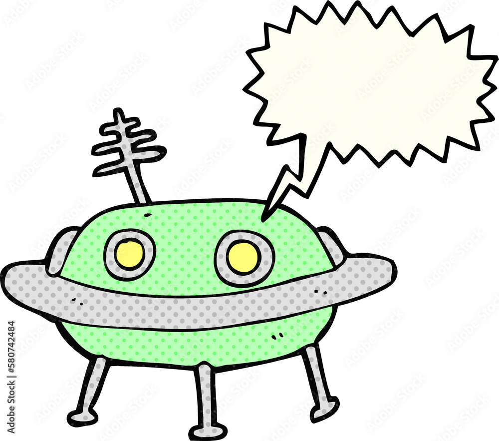 comic book speech bubble cartoon alien spaceship comic book speech bubble cartoon alien spaceship