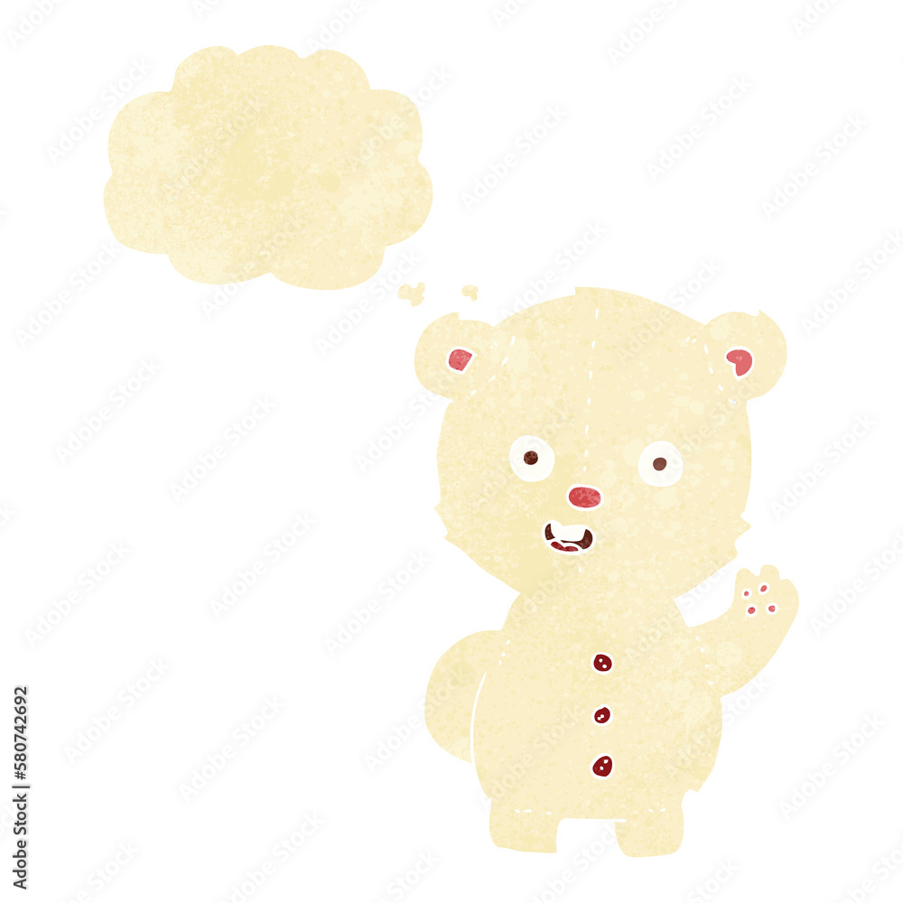 cute cartoon polar bear with thought bubble cute cartoon polar bear with thought bubble
