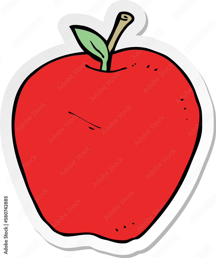 Fototapeta premium sticker of a cartoon apple