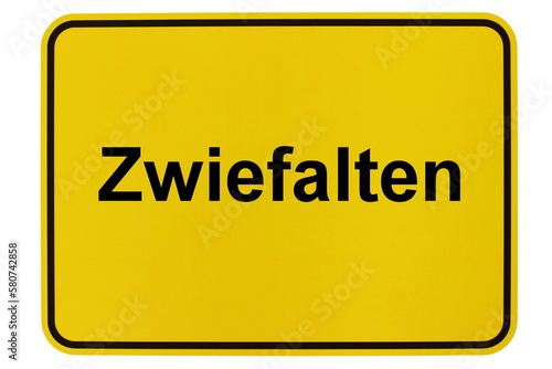 Illustration eines Ortsschildes der Gemeinde Zwiefalten in Baden-Württemberg photo