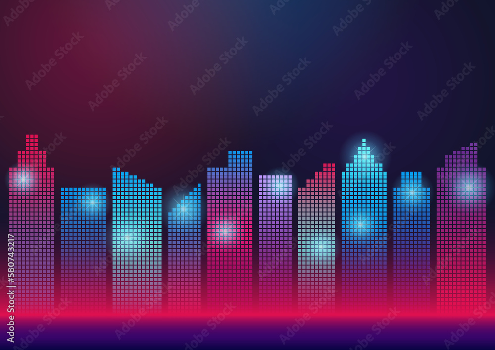 City building Background. Smart and Perspective Building. Cityscape. Hi-tech or Sci-fi City Background. Metropolis City. Vector Illustration.
