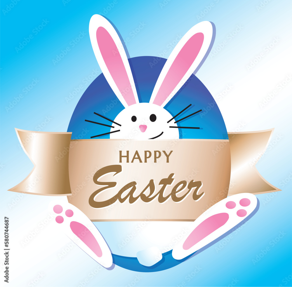 Fototapeta premium HAPPY EASTER 5 GOLD RIBBON