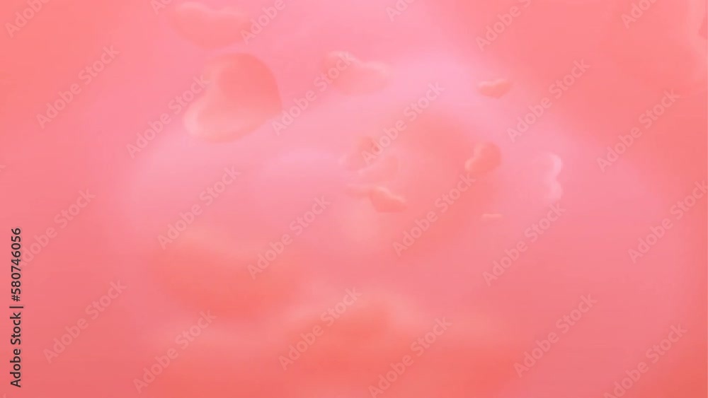 hearts abstract background and 2d animation, blurred hearts abstract background and 2d animation, blurred