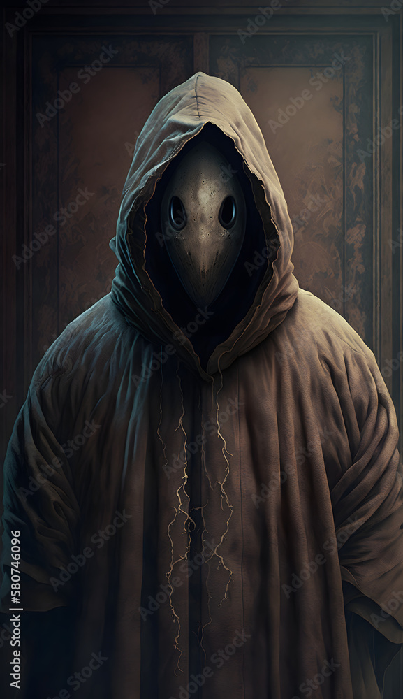 Boogeyman with coat and mask. Stock Illustration | Adobe Stock