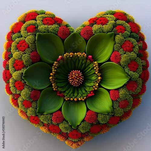 Flower heart, generative ai