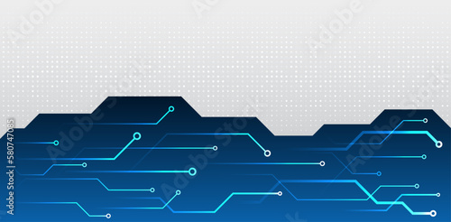 Hi-tech communication design. Electronic vector illustration. Abstract modern digital science technology futuristic circuit board. Cyber connection on the blue background.