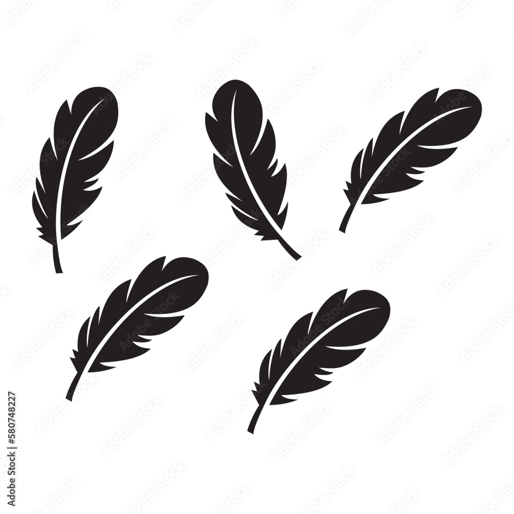 feather set icon symbol feather set icon symbol