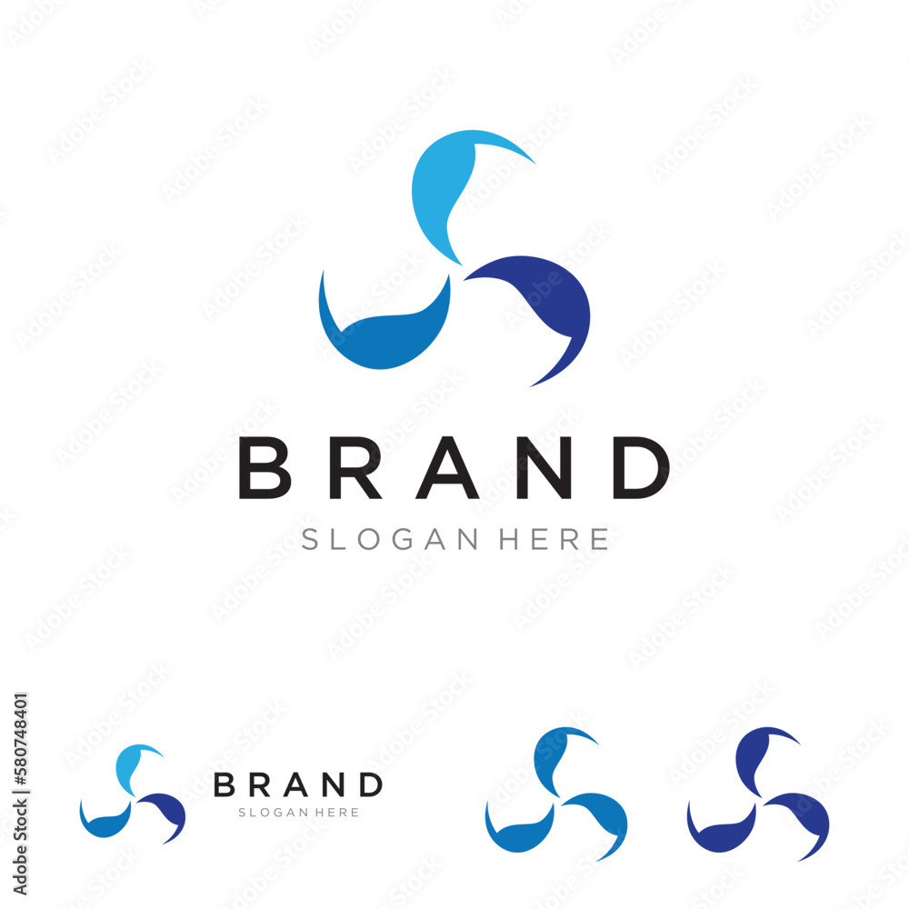 Fototapeta premium Propeller abstract logo template design of airplane, windmill, fan.Logo for aviation,company,brand,industry. With a modern concept.