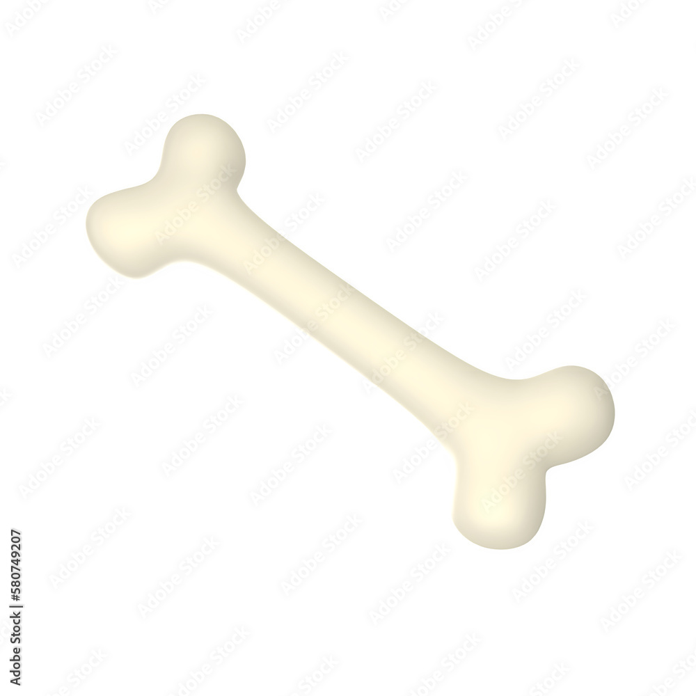 3D Icon Illustration of Dog Bone 3D Icon Illustration of Dog Bone