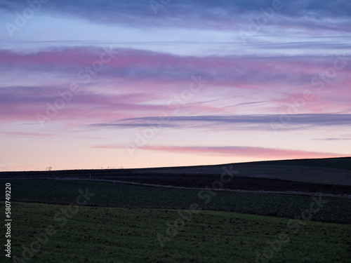 sunrise over the field