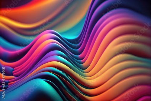 Abstract background with colorful wavy lines on a dark background.