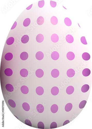 3d Easter egg element. Holiday egg render with dots pattern festive season traditional ornament