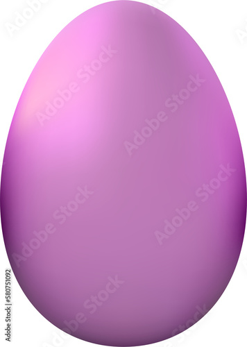 3d Easter violet purple magenta egg element. Holiday pink egg cute render