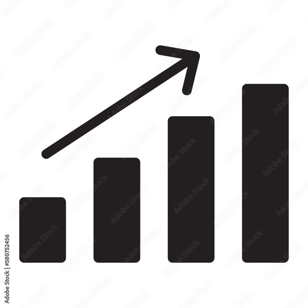 growth graph glyph icon growth graph glyph icon