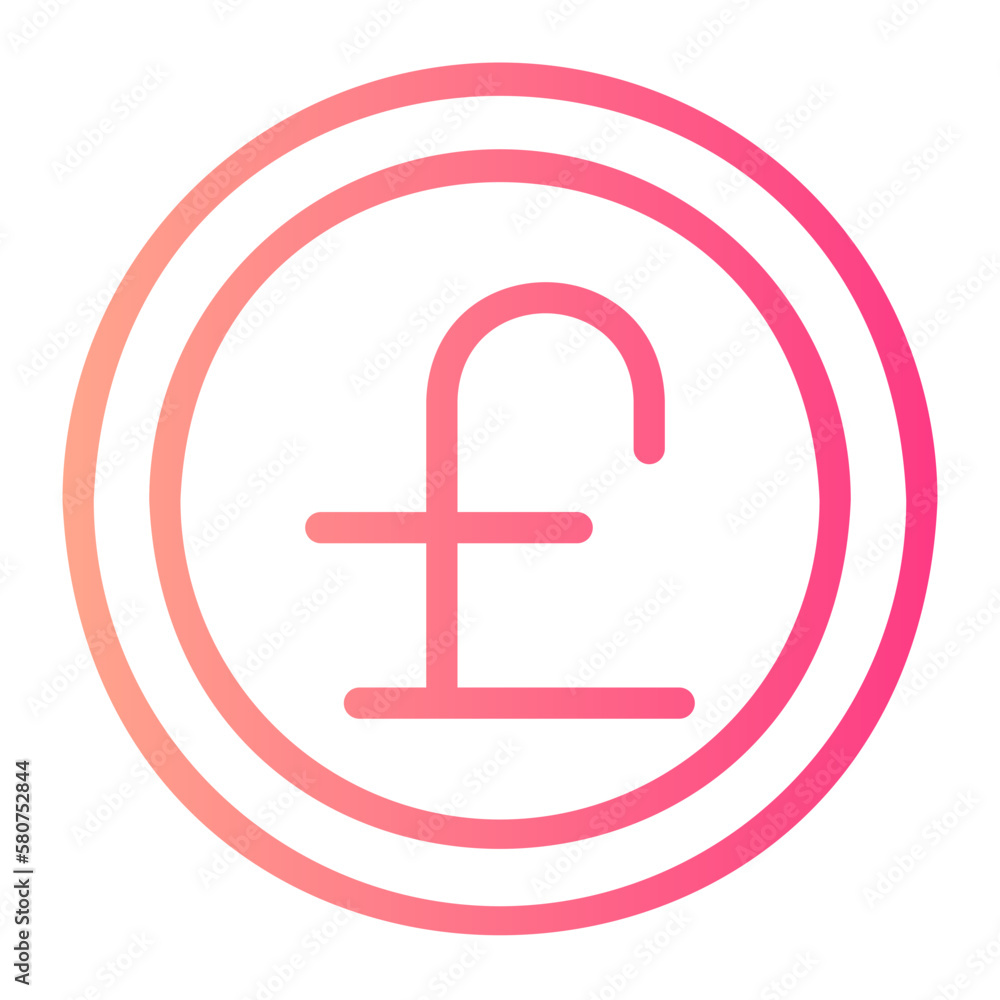 Obraz premium pound sterling gradient icon