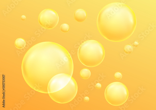 3d bubbles on witer background. Soap bubbles illustration