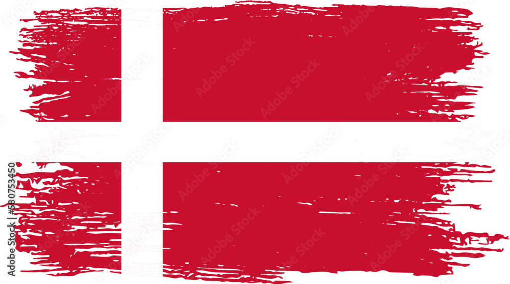 Denmark flag with brush paint textured isolated on png Denmark flag with brush paint textured isolated on png