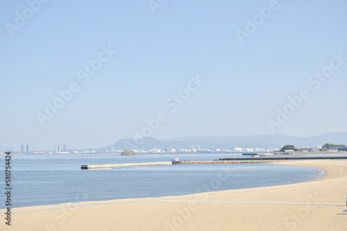seaside Momochi beach park landscape in Fukuoka Japan  © pedphoto36pm