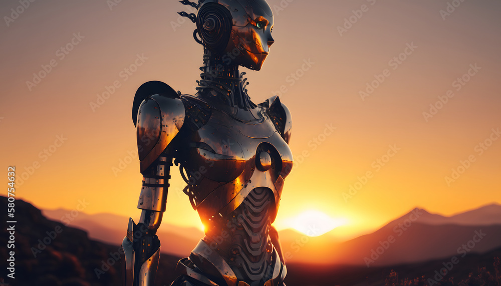 Robot watching the sunset Robot watching the sunset