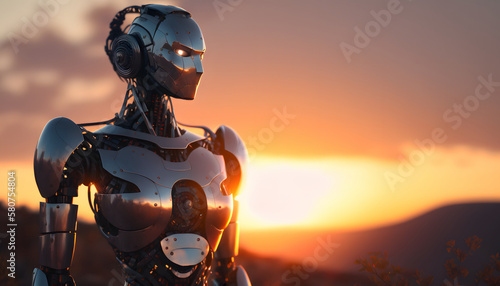 Robot watching the sunset