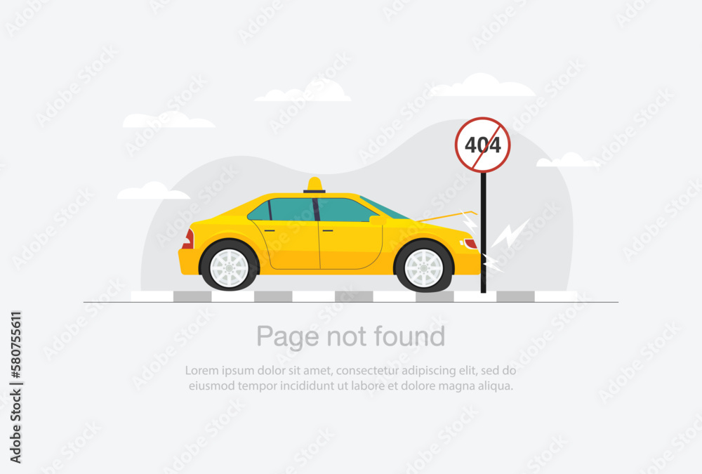 Naklejka premium Internet network warning 404 Error Page or File not found for web page.