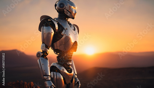 Robot watching the sunset