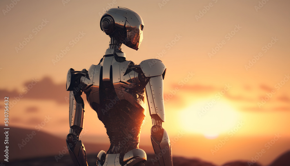 Robot watching the sunset