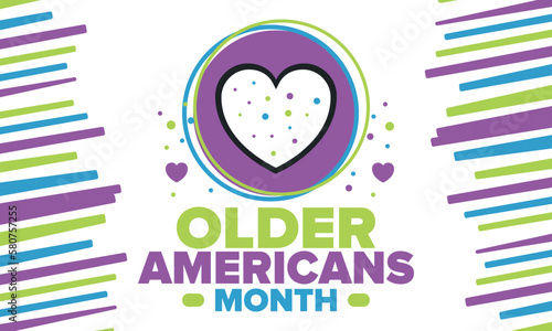 Older Americans Month. Celebrated in May in the United States. National Month of observance for Older Americans. Poster, card, banner and background. Vector illustration