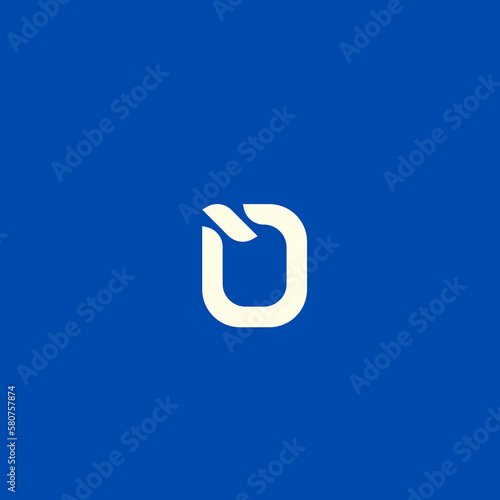 elegant o letter symbol on blue background