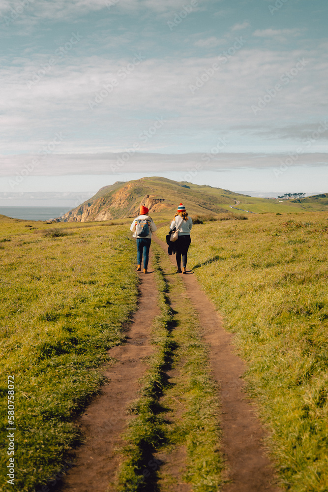 Friends Hiking in Point Reyes