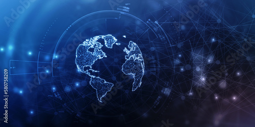 2d illustration world map abstract background
