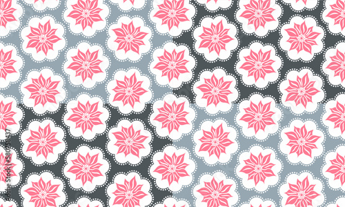 The vector illustration of block flower pattern for wallpaper, backdrops, and various surface