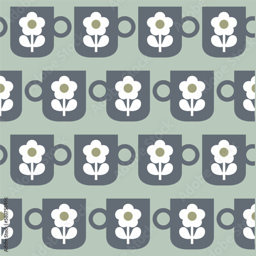 The vector illustration of colourful Love cup patterns for wallpaper, backdrops, and various surfaces.