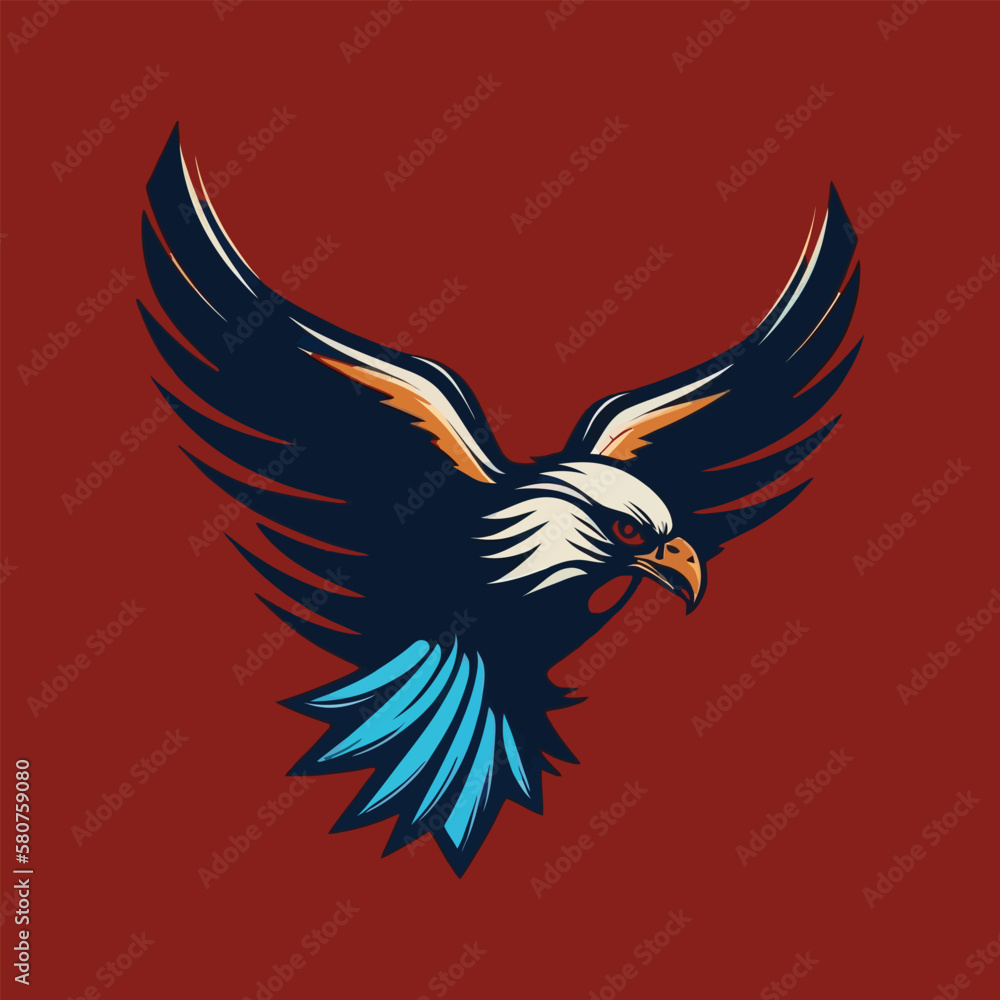 Fototapeta premium minimalist eagle logo vector illustration
