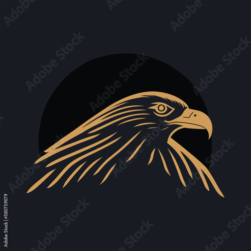 minimalist eagle logo vector illustration