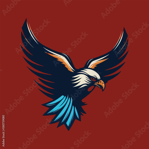 minimalist eagle logo vector illustration