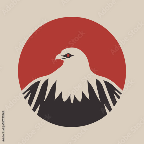 minimalist eagle logo vector illustration