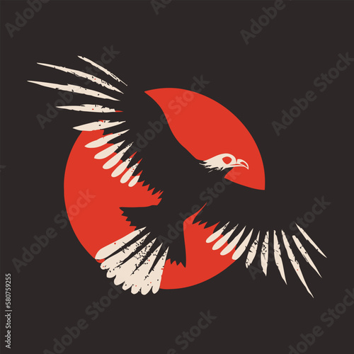 minimalist eagle logo vector illustration