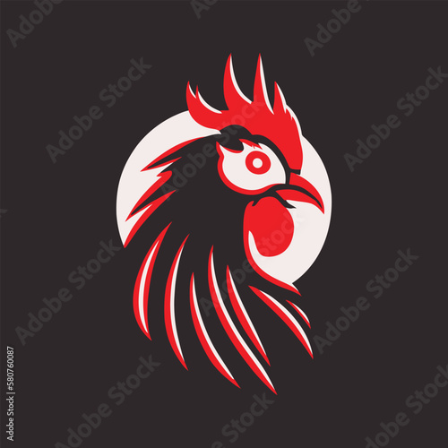 rooster logo illustration, mascot vector